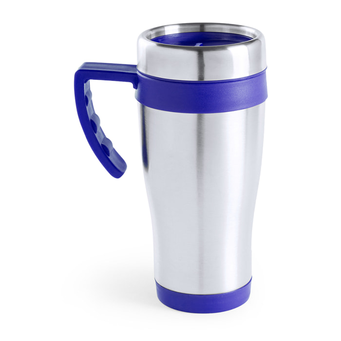 Carson tazza termos fredda/calda a doppia parete in acciaio inox da 450ml di capacità con corpo a finitura lucida e accessori abbinati.