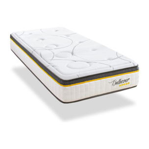 Ensemble Matelas Bellecour 3.0 & Sommier KIT15, Mémoire de Forme et Ressorts Ensachés, 30 cm, technologie Tri-Lattes, Soutien Ferme