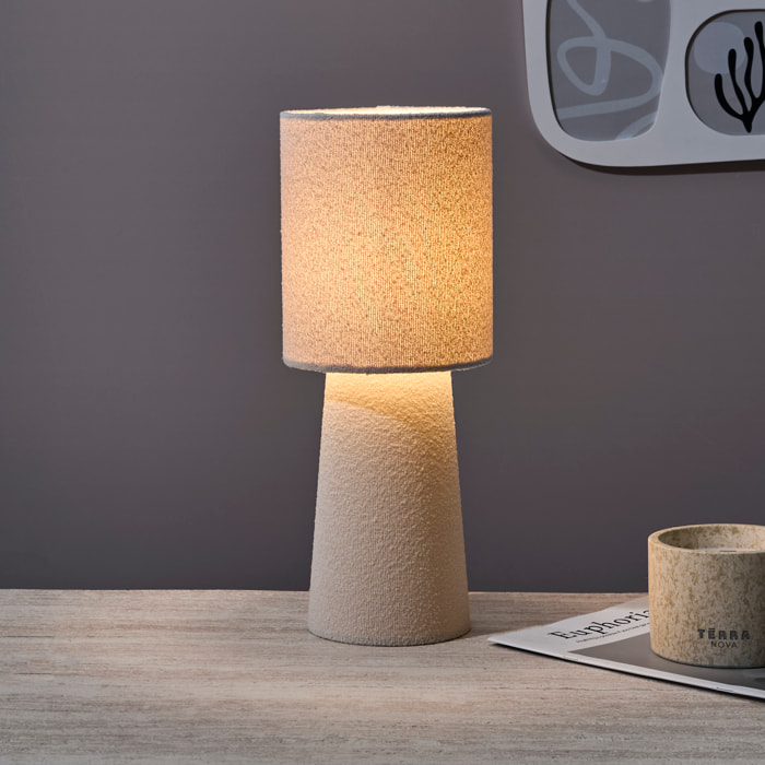 Lampe - HOME DECO FACTORY - Velours - Élégante - Beige