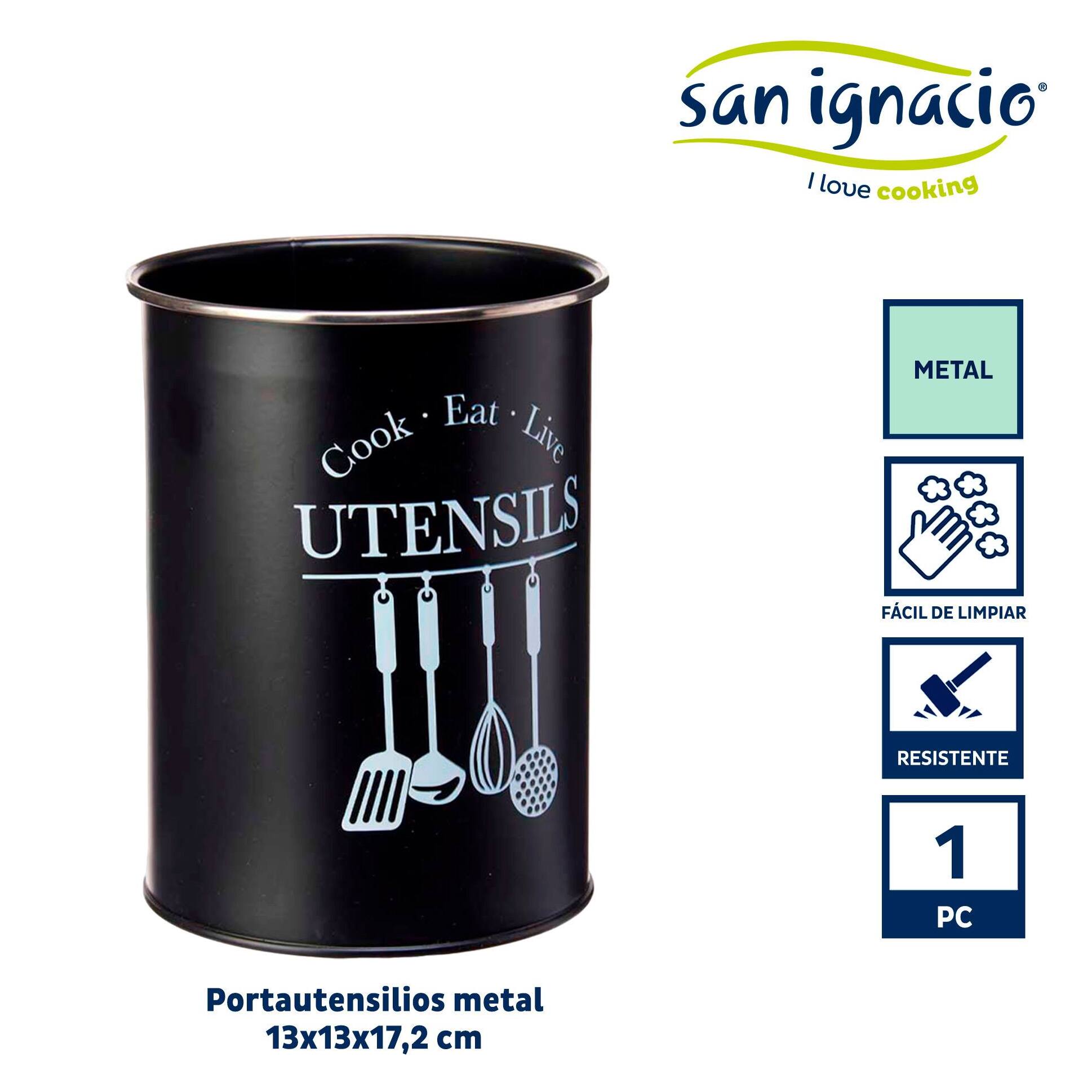 Portautensilios metal redondo negro filo colección kinvara