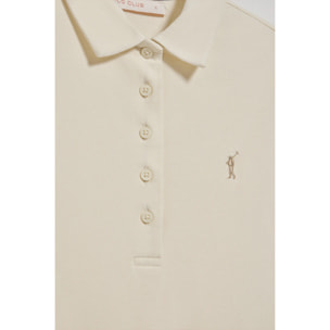 Vestito a polo ecrù con logo Rigby Go