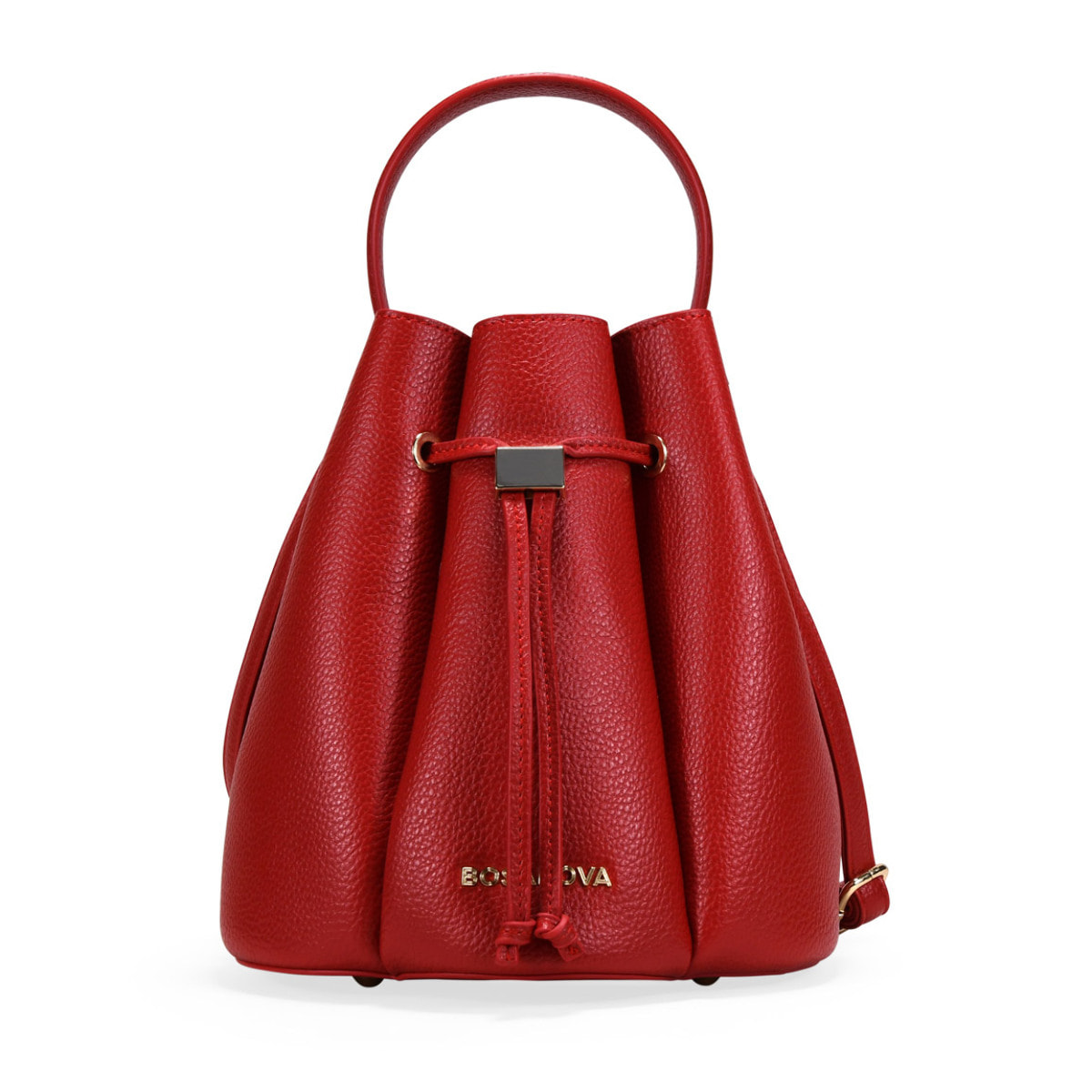 Bolso cubo rojo efecto plisado