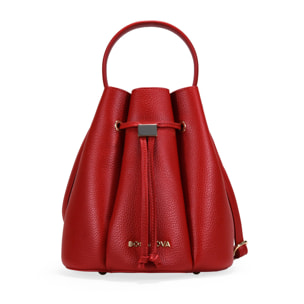 Bolso cubo rojo efecto plisado