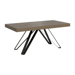 Table extensible 90x180/440 cm Terium taupe pieds anthracite