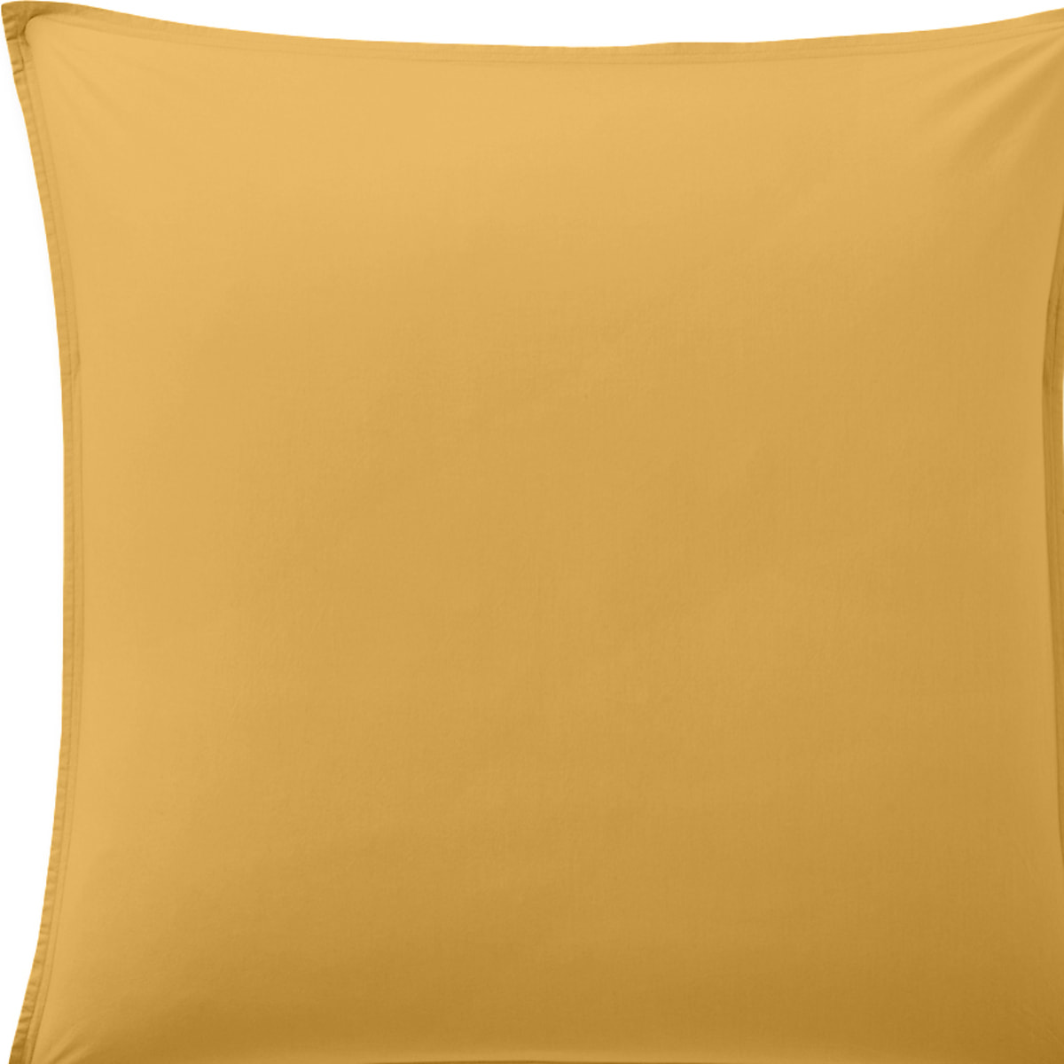 Paire de Taies d'oreiller percale de coton jaune moutarde