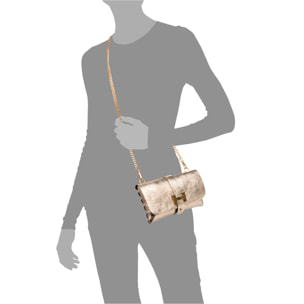 Borsa a tracolla da donna Arta. Vera pelle. Pelle scamosciata laccata lucida.