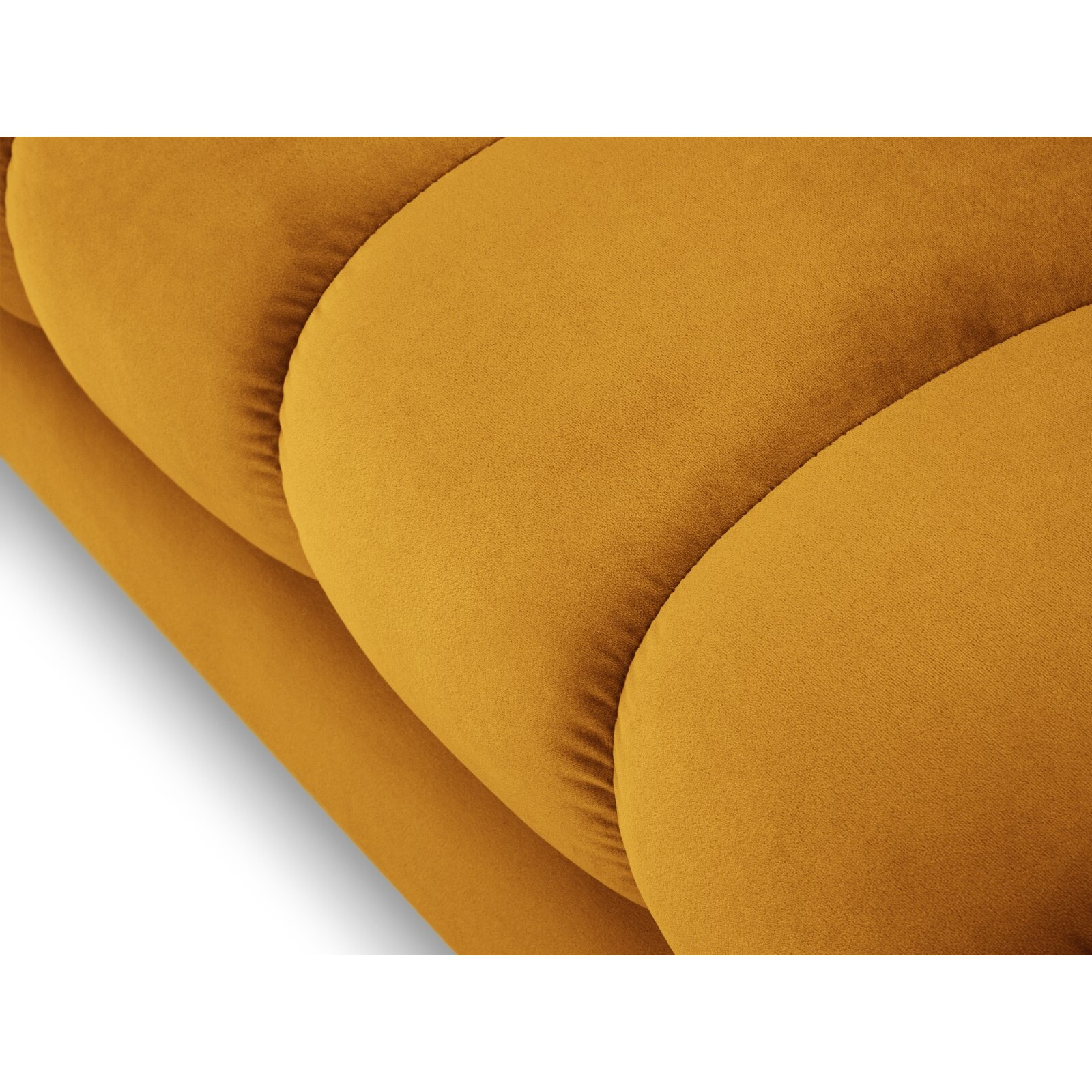 Méridienne gauche "Bali" en velours jaune