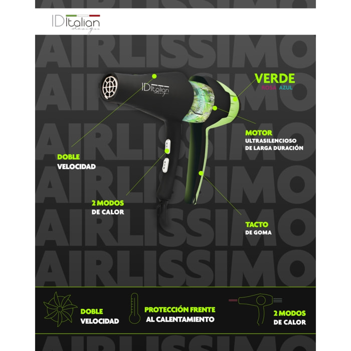 Sèche-cheveux gti 2300 airlissimo vert2300w