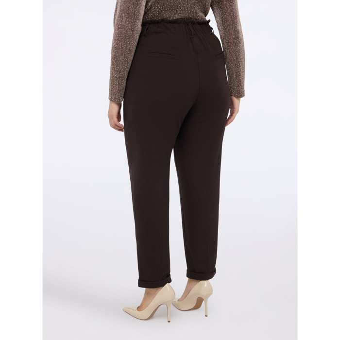 Fiorella Rubino - Pantalones Balloon en tejido scuba - Marrón