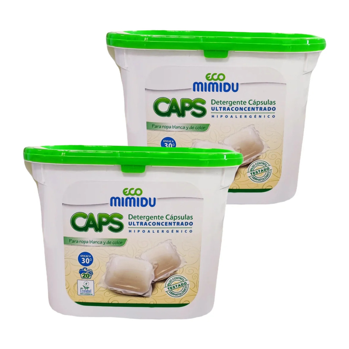 Pack 2x Detergente cápsulas Ultraconcentrado Mimidu ECO 20 dosis