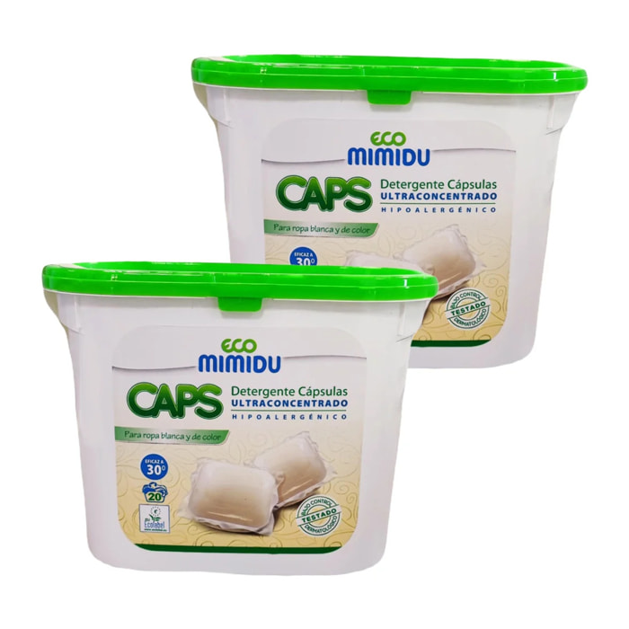 Pack 2x Detergente cápsulas Ultraconcentrado Mimidu ECO 20 dosis