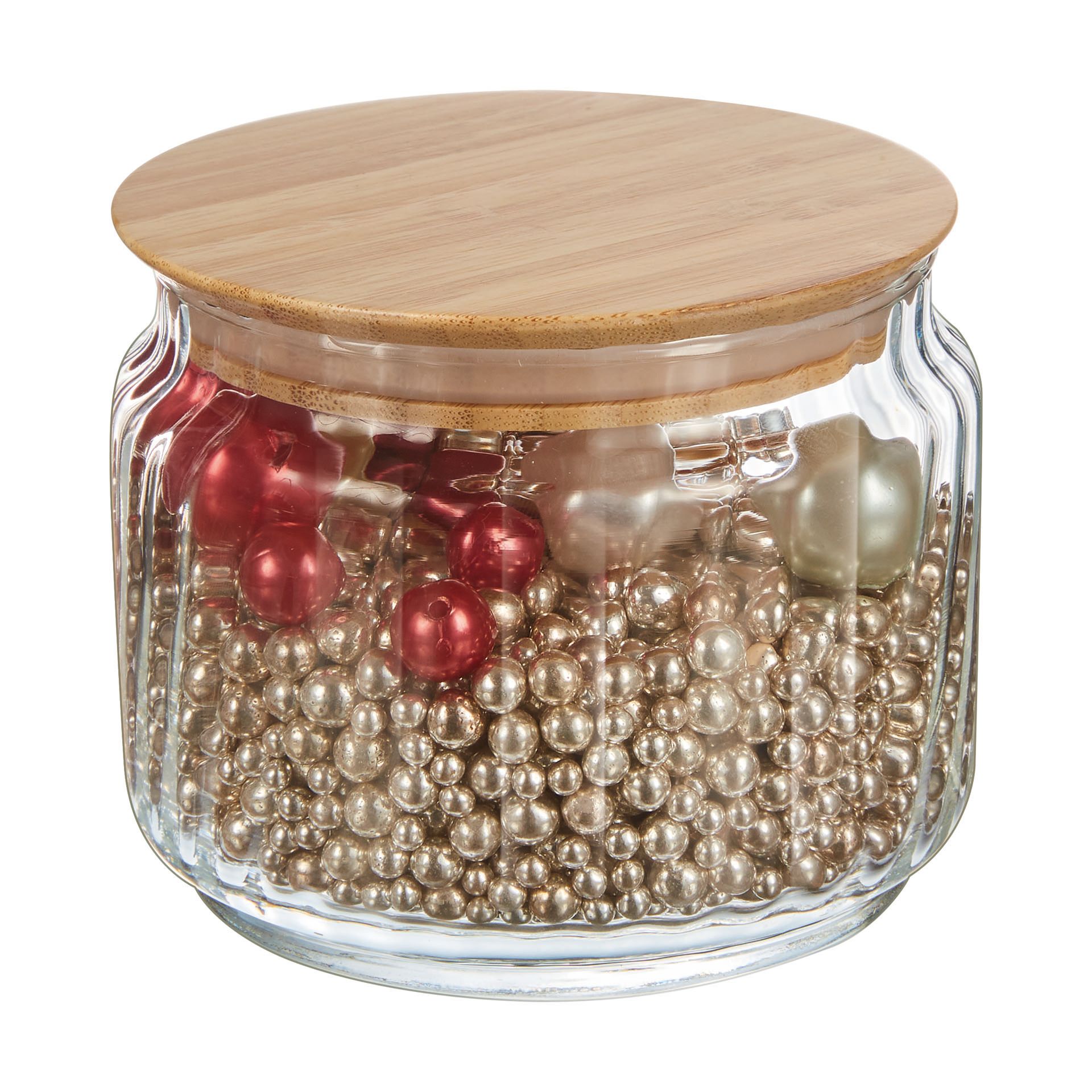 Pot de conservation 0.5L en verre avec couvercle bambou - Nova Jar - Luminarc