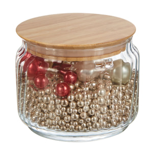 Pot de conservation 0.5L en verre avec couvercle bambou - Nova Jar - Luminarc
