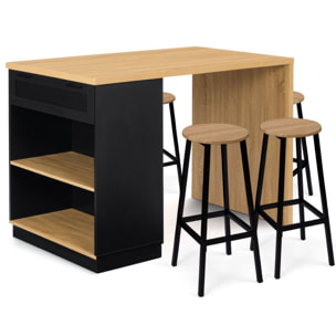 Ilot central Marius avec rangements