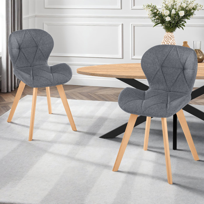Chaises Gatsby en tissu et pieds bois