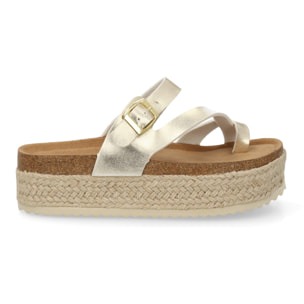 Sandalia plataforma cómoda mujer cierre hebilla