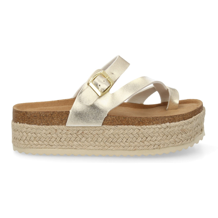 Sandalia plataforma cómoda mujer cierre hebilla