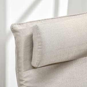 Sillón de Salón con Otomana Tapizado en Tela con Almohada Extraíble 67x69x100 cm