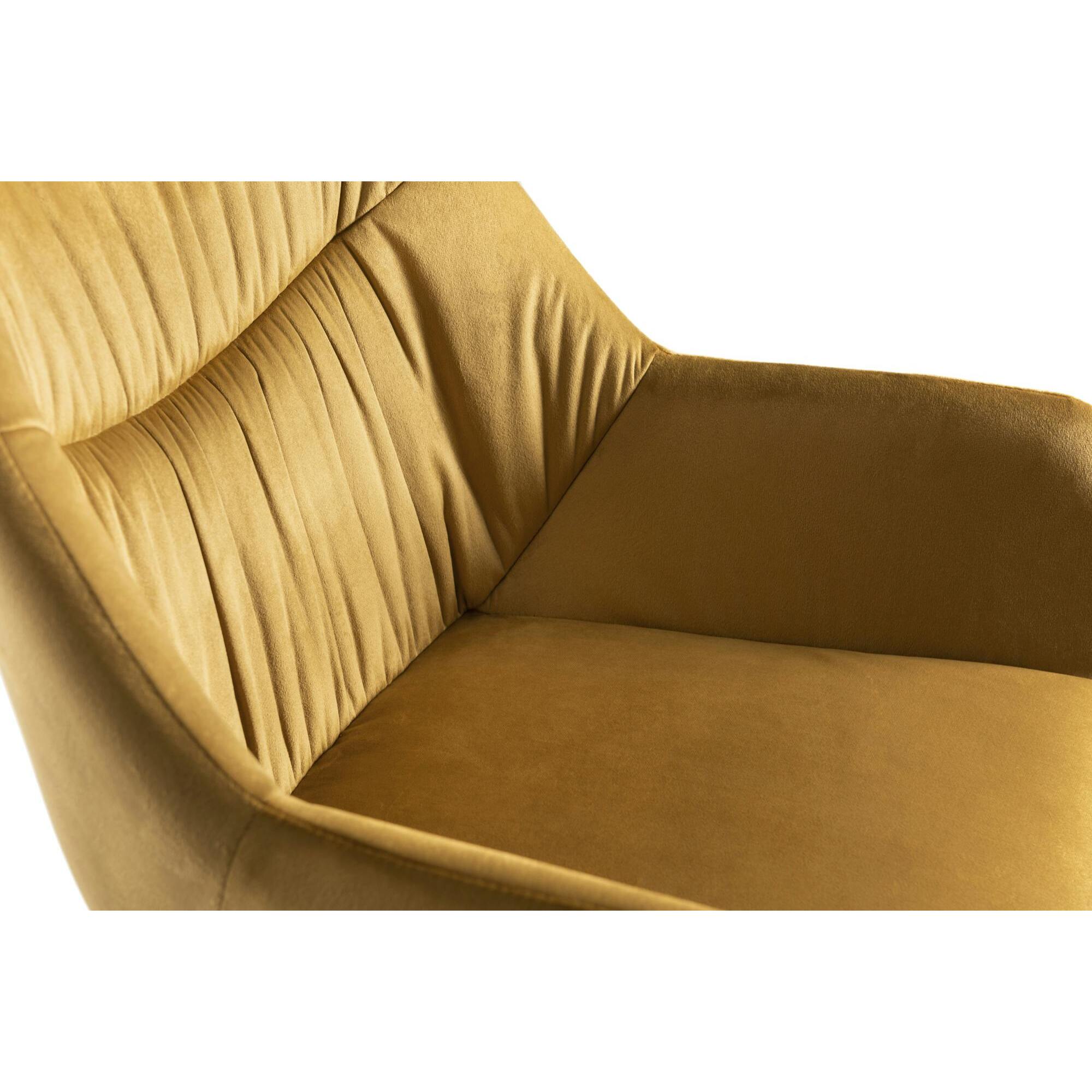 Fauteuil de table velours moutarde (lot de 2) ARLINGON