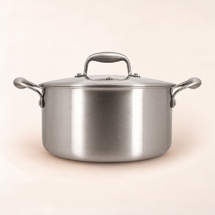 Faitout en acier inoxydable revêtu antiadhésif 24cm - tous feux TRINOX