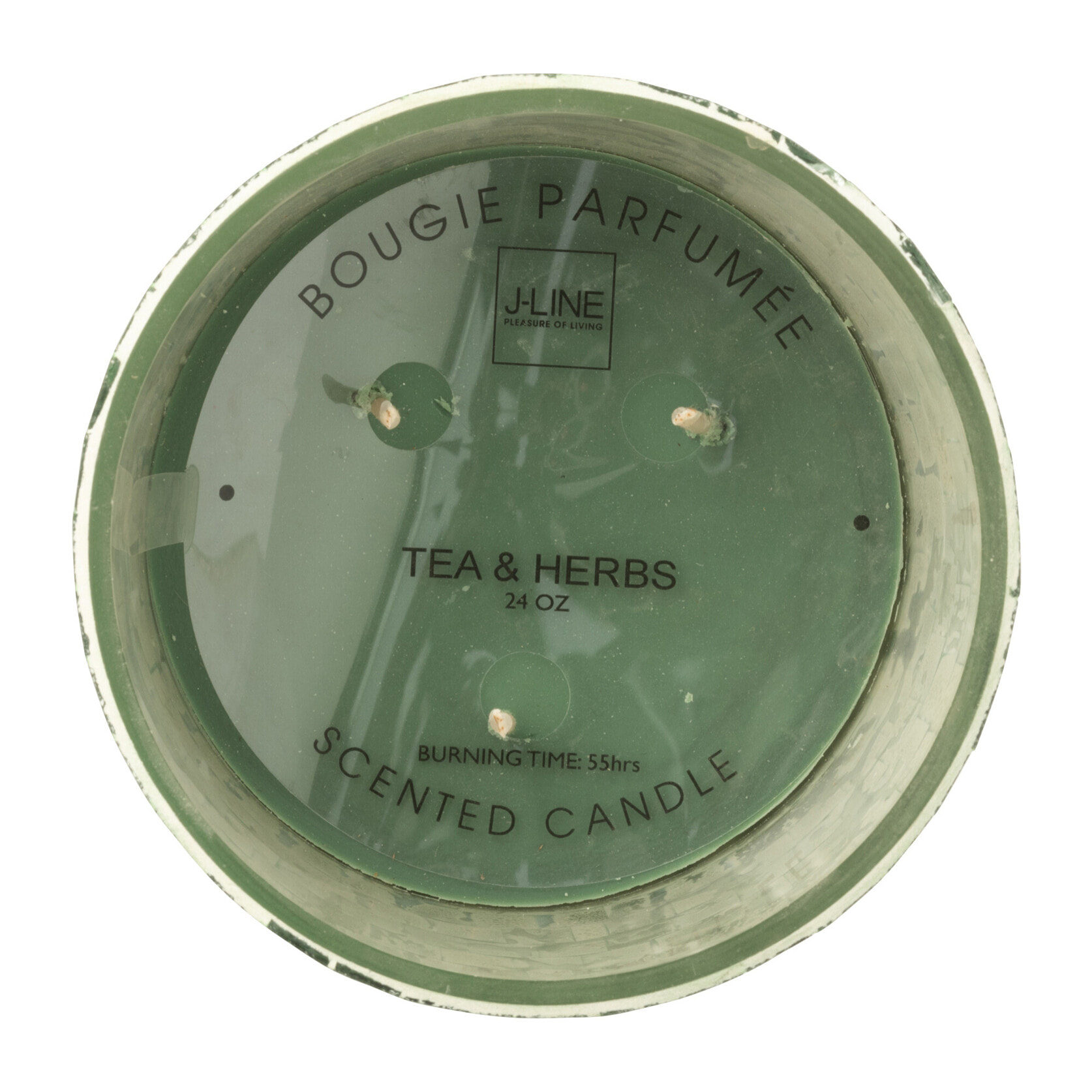 J-Line bougie parfumée Miroir - Tea & Herbs - verre - vert