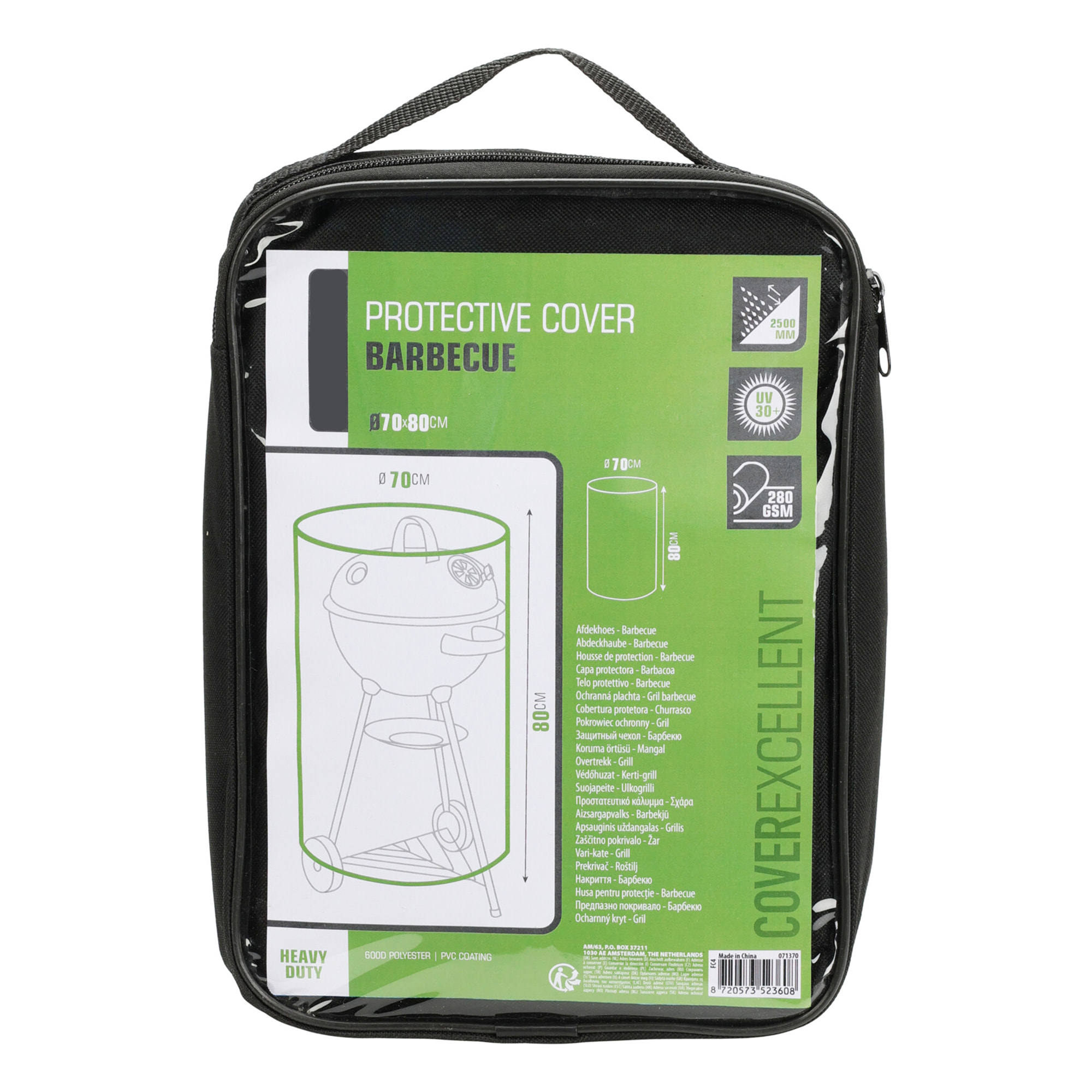 Fundas para Barbacoa Redonda y Esférica de 70 cm - Impermeable y con Protección UV - Fabricada en Poliéster 600D