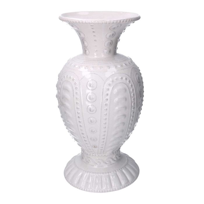 Vaso ceramica bianco cm22x22h42,8