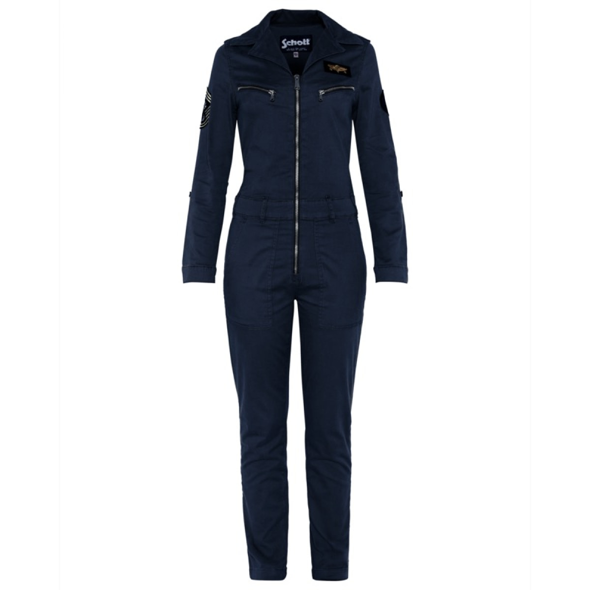 TRJUMP21W LIGHT PILOT JUMPSUIT WITH MILITARY BADGES IN TENCEL 63% COTTON 18% TENCEL 15% POLYESTER 4% ELASTANE Blu