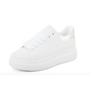 Sneakers Donna colore Argentato altezza tacco 3,5 cm e plateau 3 cm