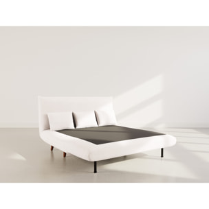 Lumi - Banquette convertible clic-clac 2 places en velours côtelé - Beige