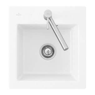 Evier 1 bac sans egouttoir Subway Pure XS 47,5 x 51 cm Blanc vidage automatique inclus