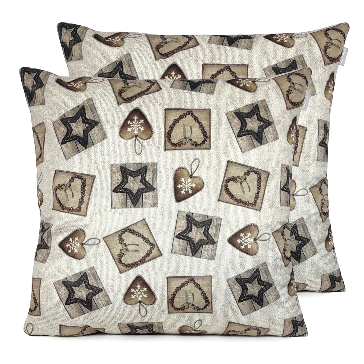 Lot de 2 housses de coussin en velour de Noël WARM 60x60 cm