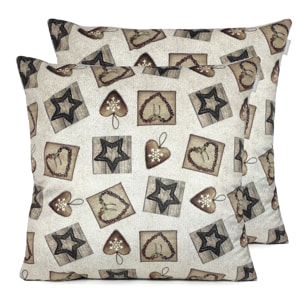 Lot de 2 housses de coussin en velour de Noël WARM 60x60 cm
