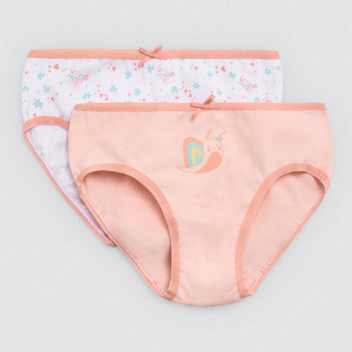 Confezione da 2 mutandine in cotone stampato per bambini Slow down