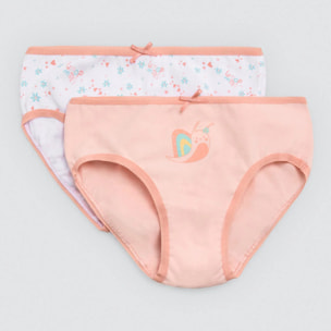 Confezione da 2 mutandine in cotone stampato per bambini Slow down