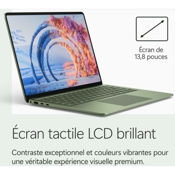 Ordinateur portable MICROSOFT SURFACE LAPTOP 8e JADE 13,8" Tactile Snapdragon X plus 16 Go RAM LPDDR5x SSD 512 Go Copilot+PC