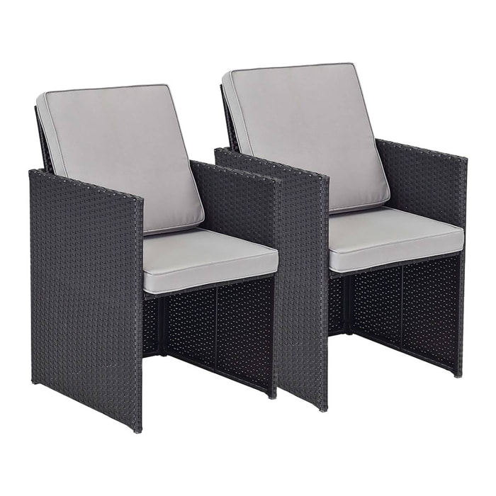 Lot de 2 fauteuils Chicago - "Atlanta" - Noir