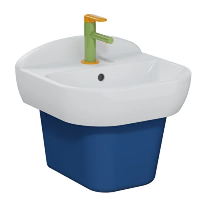 Lavabo pour enfant VITRA Sento Kids 45 cm + Mitigeur lavabo jaune et vert