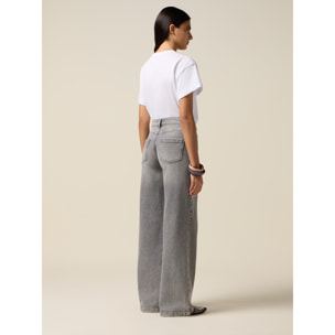 Oltre - Jeans a palazzo con borchie decorative - Grigio