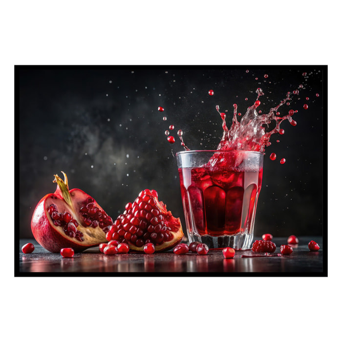 Affiche encadrée verres remplis de fleurs multicolores Affiche + cadre en métal - Noir