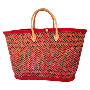 Panier artisanal Aravola GM Luxe Tutti Frutti Rouge