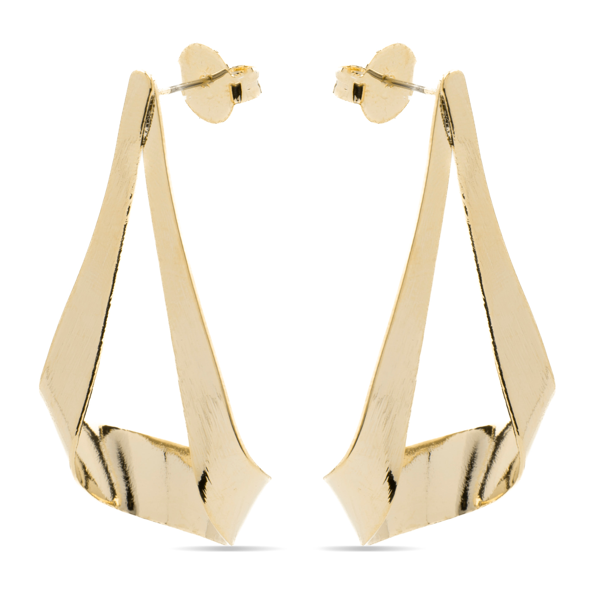Pendientes acabados en oro amarillo de 18K