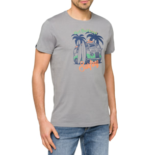 T-shirt in cotone 150 gr Hot Buttered Magnetic Grigio Chiaro.