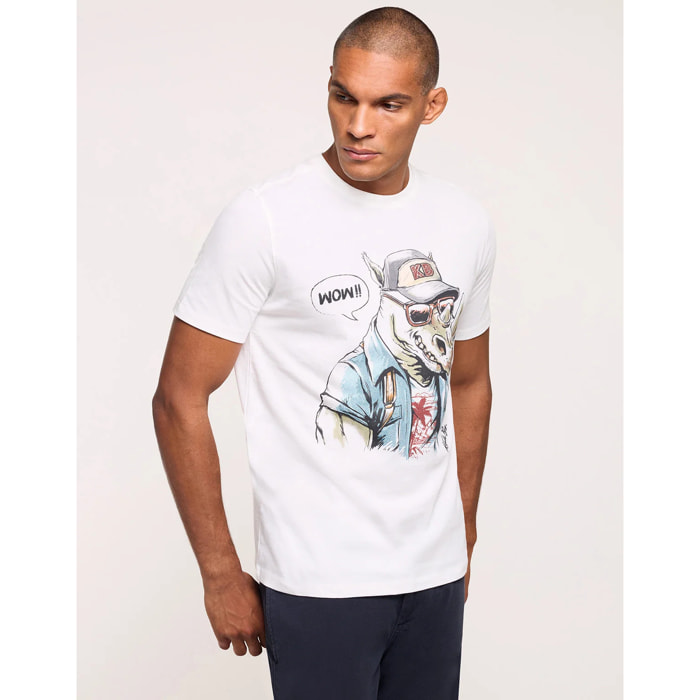 Camiseta Manga Corta Blanco Roto - Rinio