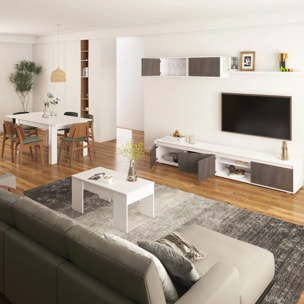 Pack salón con mesa de centro y mesa de comedor Arlet Max V2B Blanco Artik (Blanco Mate) - Óxido