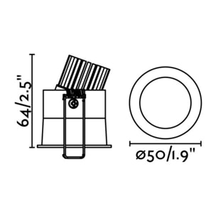 FOX 50 Encastrable orientable blanc 3-5W 350-500 mA 2700K 25°