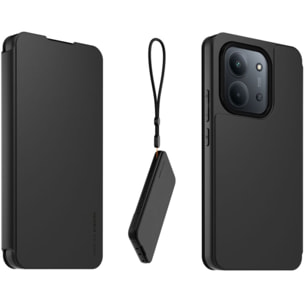 Etui avec cordon MADE FOR XIAOMI Redmi 15C 4G/5G Noir + dragonne