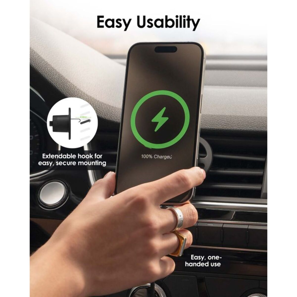 Chargeur secteur MOPHIE Qi 2 sans fil pour voiture