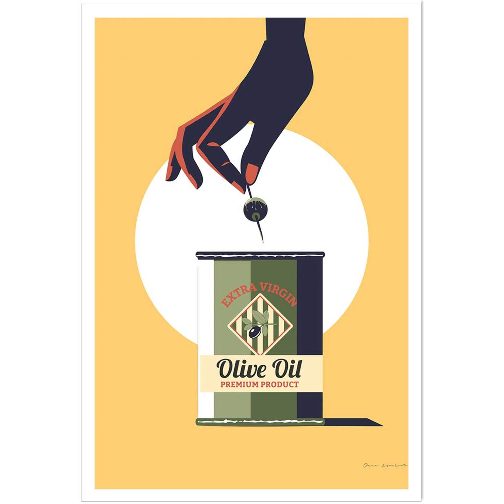 Affiche cuisine Huile d'olive extra Affiche seule