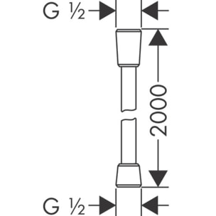 Flexible de douche HANSGROHE Isiflex 2,00 m chromé - 28274000